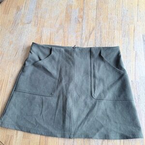 Listicle Olive Mini Skirt with Pockets